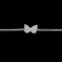 Vlinder met gesloten ashanger in zilver met Jasseron armband