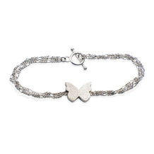Armband met 3 strengen en afdruk op de vlinder