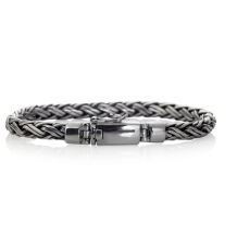 Gevlochten zilveren armband met askamer en schroefdopje | 8mm