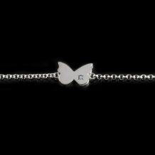 Vlinder met gesloten ashanger in zilver met Jasseron armband en zirkonia