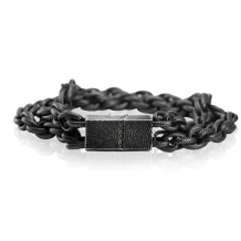 Armband in zwart edelstaal met vingerafdruk