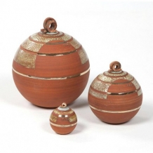 Art urn Circle van keramiek: Brick-Red