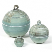 Art urn Circle van keramiek: Sea-Blue