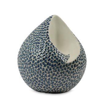 Art urn Ohm in Almost White groen met blauw