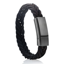 lederen armband L191-301 zwart