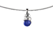 design hanger in zilver met glasbol