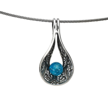 design hanger in zilver met glasbol