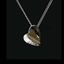 Ashanger Hart in zilver met zirkonia inclusief collier