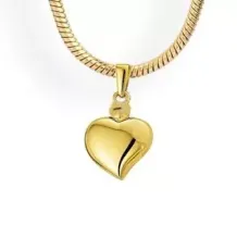 ashanger design Hart in 14k geelgoud