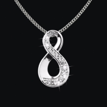 Ashanger Infinity in zilver met zirkonia inclusief collier
