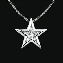Ashanger Ster in zilver met zirkonia inclusief collier