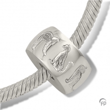 Bedel in zilver met poezen