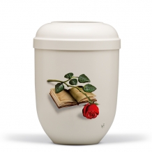 Urn van natuurvriendelijke materialen: Boek met roos (4500ml)