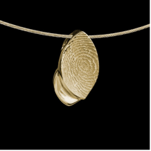 Bladhanger in 14k geelgoud met vingerafdruk