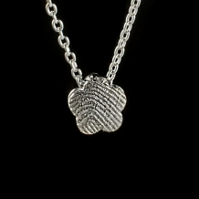 Bloem hanger in zilver met vingerafdruk inclusief collier