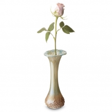 Bloemenvaas met askamer Turquoise-Beige