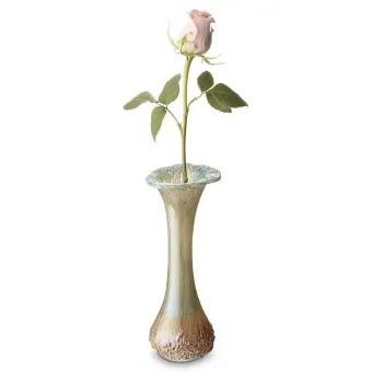Bloemenvaas met askamer Turquoise-Beige