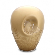 Urn van glas Gold met transparante vlinder (2750ml)