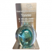 Stardust urn Tiffany-blue met standaard