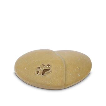 Corazon dieren urn in Beige keramiek