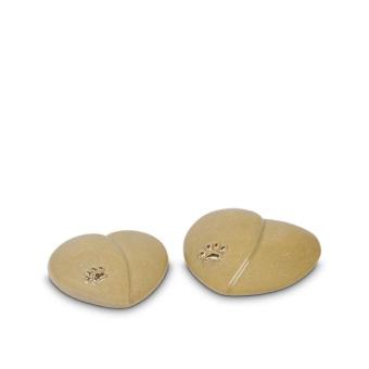 Corazon dieren urn Beige keramiek