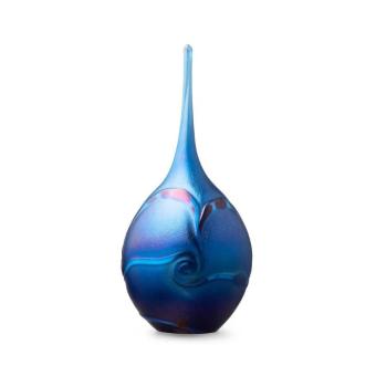Druppel urn Deep blue met donkerblauwe lijnen