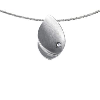 Design ashanger van zilver met asbuisje en zirkonia