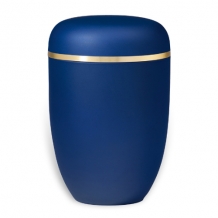 Urn edelstaal Royal-Blue met gouden band (4000ml)
