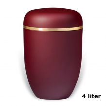 Urn edelstaal Wijn-Rood met gouden band (4000ml)