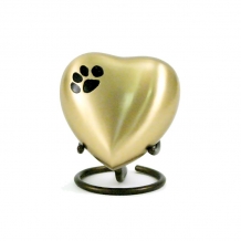 Hart dieren urn Classic Paw inclusief standaard