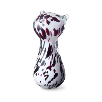 Poes urn van kristalglas in zwart met witte kleuren (200ml)