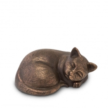 Dieren-urn van keramiek: Slapende Poes