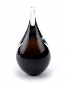 Druppel urn van glas kleur Cognac