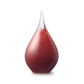 Druppel urn van glas 14cm: Red Opaak (50ml)