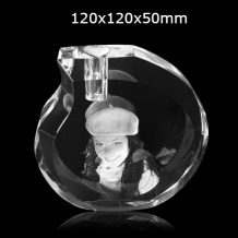 FotoGlas druppel urn 120x120x50mm + zilver afsluitdopje