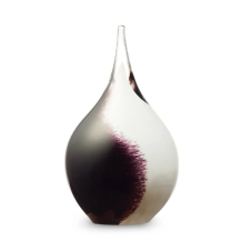 Druppel urn 14cm in zwart-wit opaque (50ml)