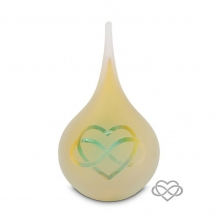Druppel urn 19cm Gold-Green: Infinity Hart (260ml)