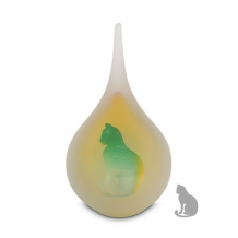 Druppel urn 18cm Gold-Green: Poes (260ml)