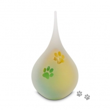 Druppel urn 19cm Gold-Green: Pootafdrukken (260ml)