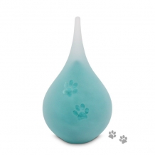 Druppel urn Opake-Turquoise met Pootafdrukken (260ml)