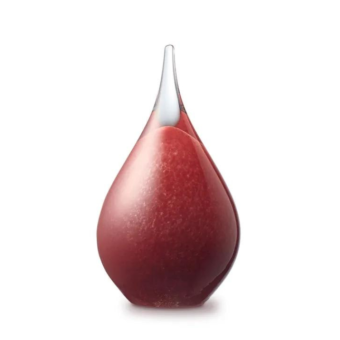 Druppel urn van glas 19cm: Red Opaak (260ml)