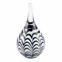 Ripple urn van glas 15cm: Black-White (40ml)
