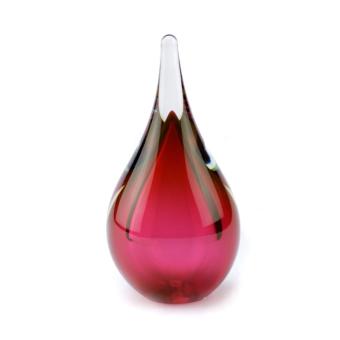 Druppel urn van glas 14cm: Rosé (50ml)