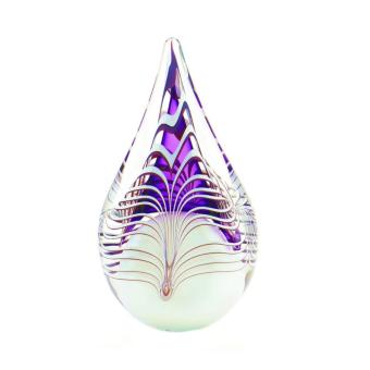 Druppel urn van kristalglas Big Purple (200ml)
