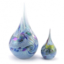 druppel urnen sea-blue klein en groot