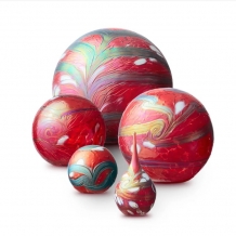 Elan-line Red urnen met parelmoer-rood + wit