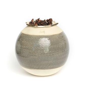 Flora urn beige met grijs