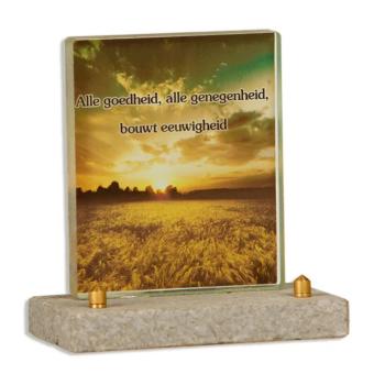 FotoGlas 10x12cm: Alle goedheid alle genegenheid, bouwt eeuwigheid