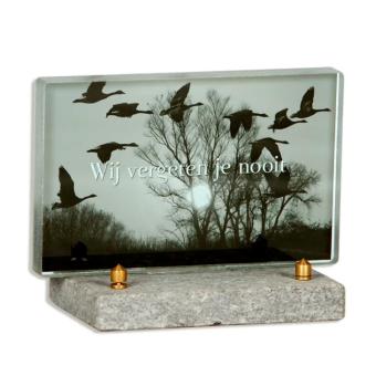 FotoGlas 10x16cm: Wij vergeten je nooit