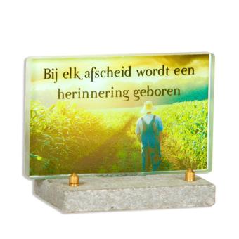 FotoGlas 10x16cm: Bij elk afscheid wordt een herinnering geboren